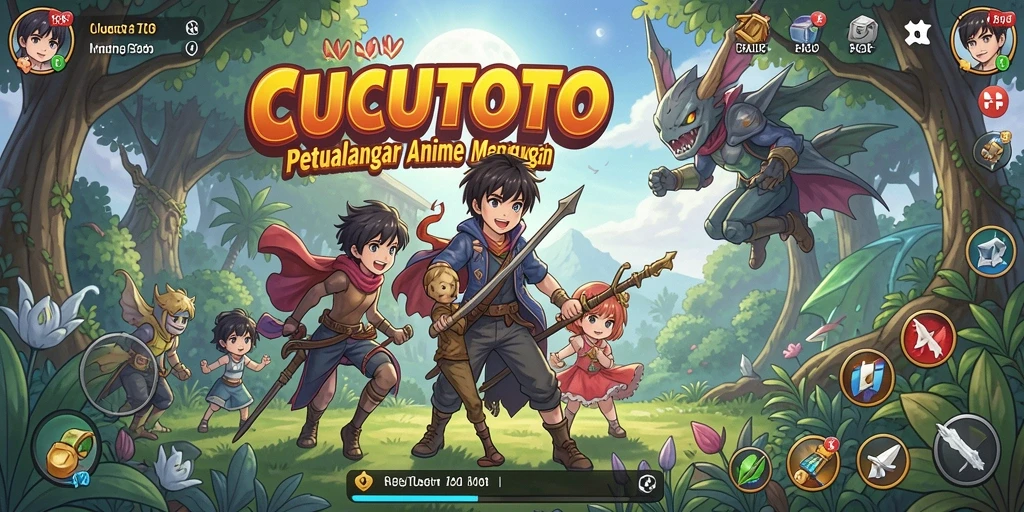 Screenshot gameplay CUCUTOTO yang menampilkan karakter anime sedang bertarung.