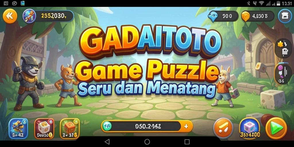 Screenshot gameplay GADAITOTO yang menampilkan tantangan Puzzle.