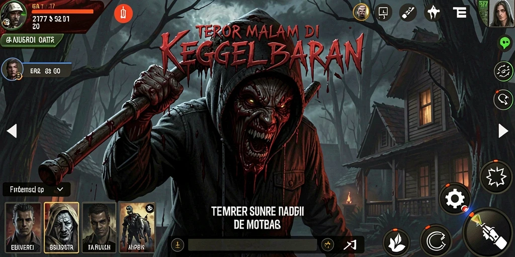 Screenshot gameplay GN777 yang menakutkan saat momen teror muncul.