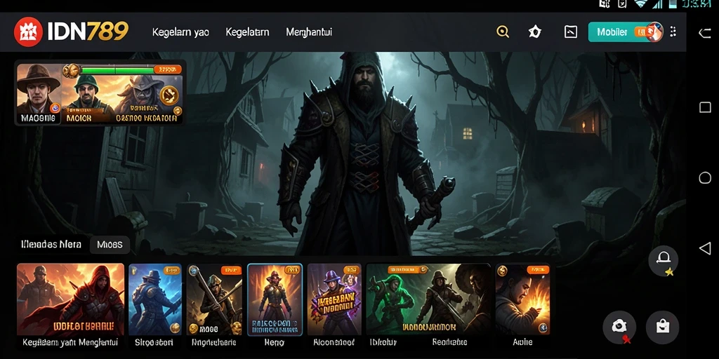 Tampilan gameplay menegangkan IDN789 dengan suasana kegelapan.