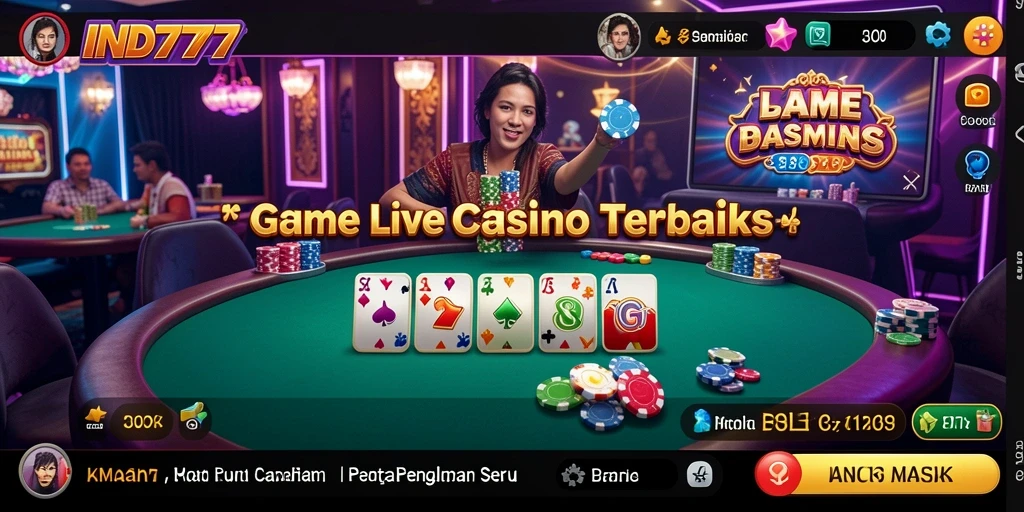 Tampilan gameplay IND777 yang seru dan interaktif di Live Casino.