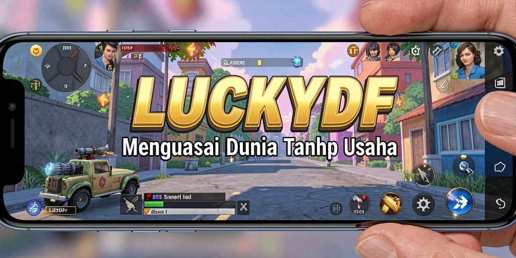 Screenshot LUCKYDF menampilkan karakter yang mengumpulkan item secara otomatis.