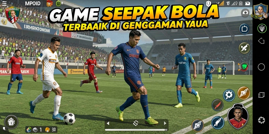 Gameplay seru dan mendebarkan di lapangan sepak bola virtual.