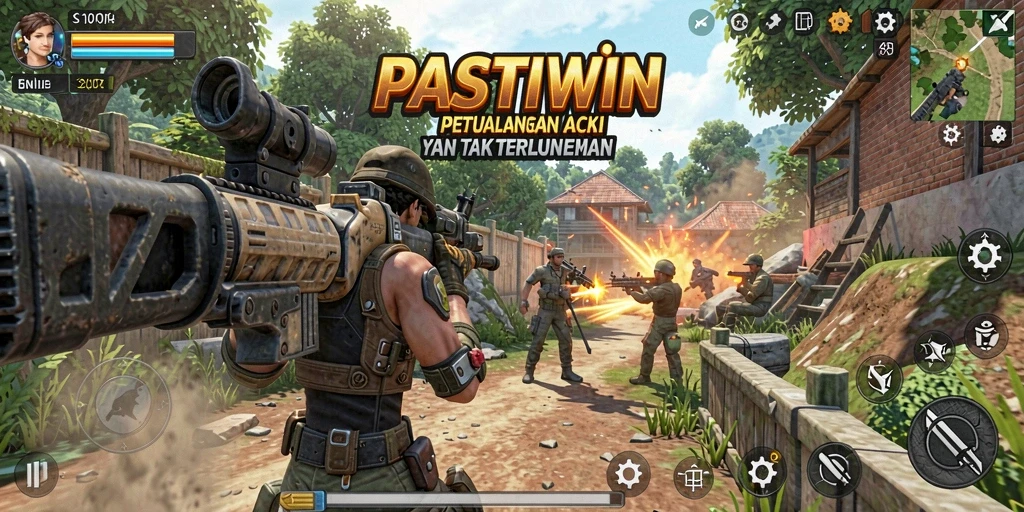 Tampilan gameplay seru PASTIWIN yang penuh aksi.