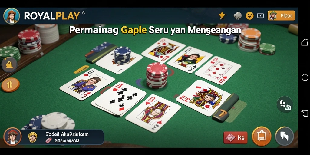 Screenshot gameplay ROYALPLAY menampilkan keseruan bermain Gaple.