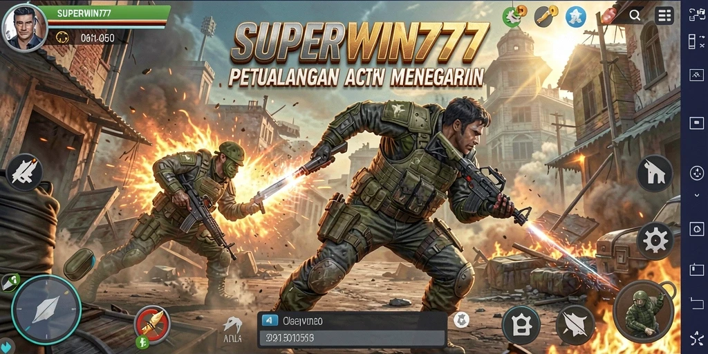 Tampilan aksi menegangkan dalam SUPERWIN777 saat menyelesaikan misi.