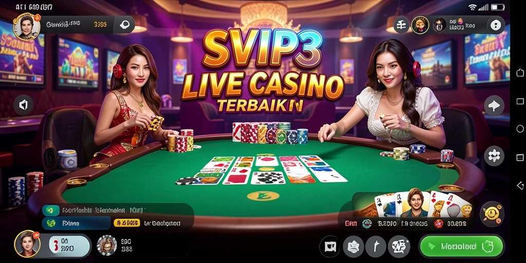 Tampilan gameplay Live Casino SVIP3 dengan dealer profesional dan interaktif.