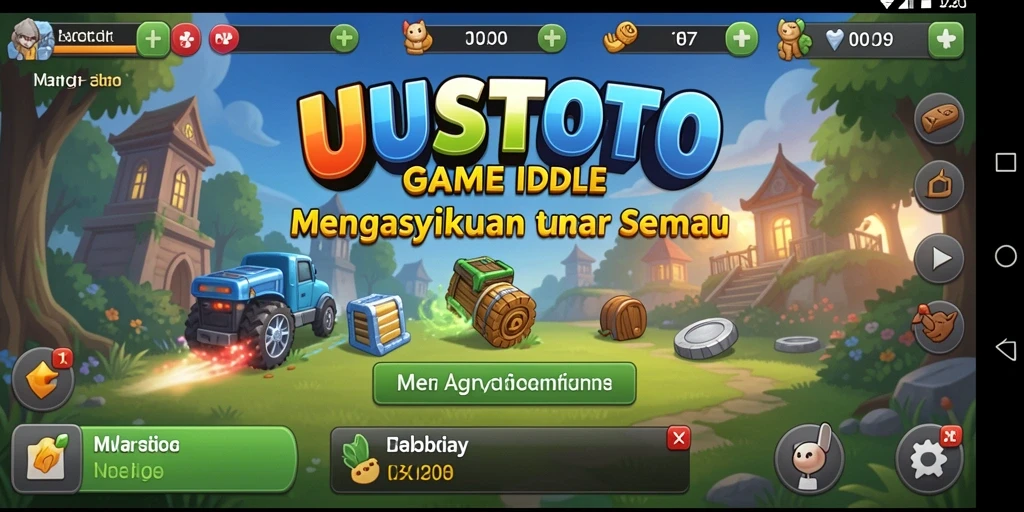 Screenshot utama UUSTOTO menampilkan gameplay Idle yang menarik.