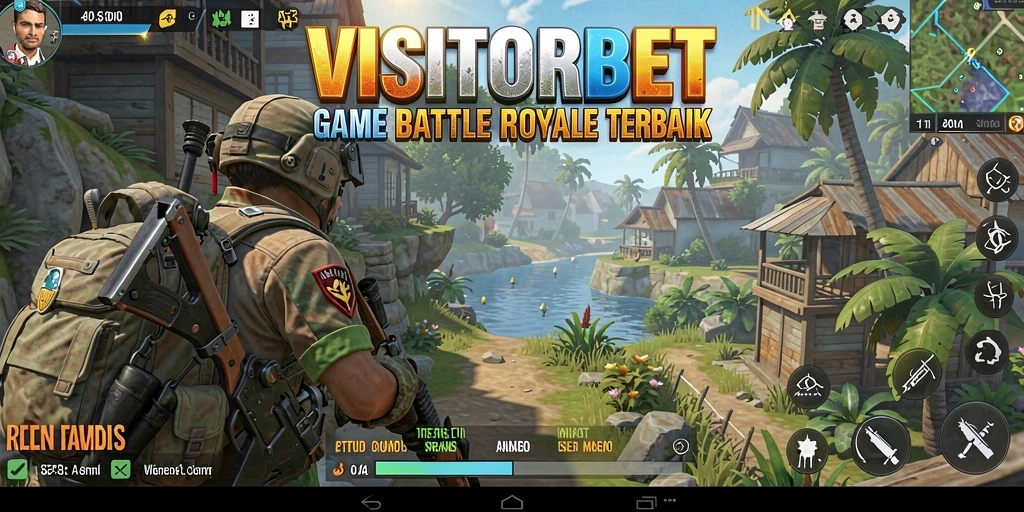 Tangkapan layar dari VISITORBET memperlihatkan aksi seru dalam permainan Battle Royale.