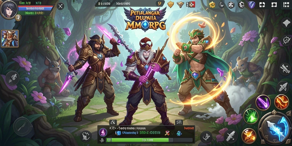 Screenshot gameplay X78 menunjukkan pertarungan seru antar guild gamers.