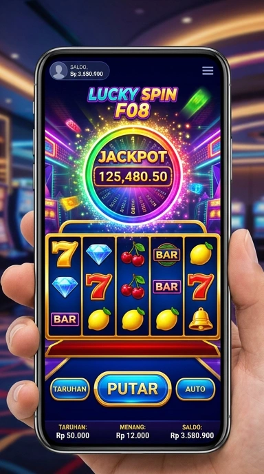 Screenshot aplikasi f08 dengan antarmuka yang menarik.